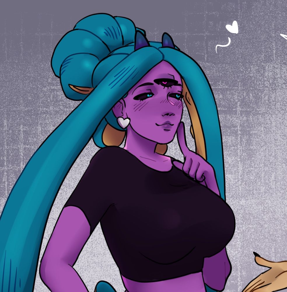 Digital art of OC Tenta with her tentacles tied up