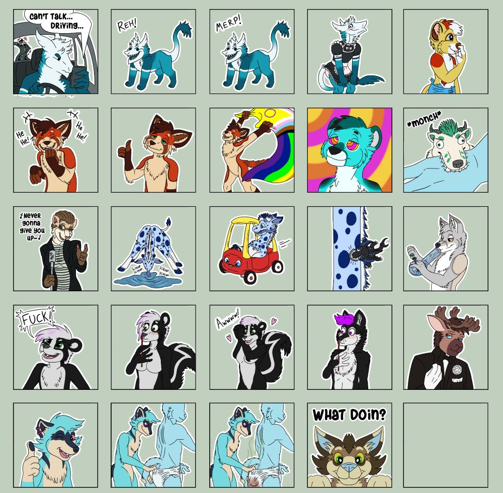 Various telegram sticker poses.