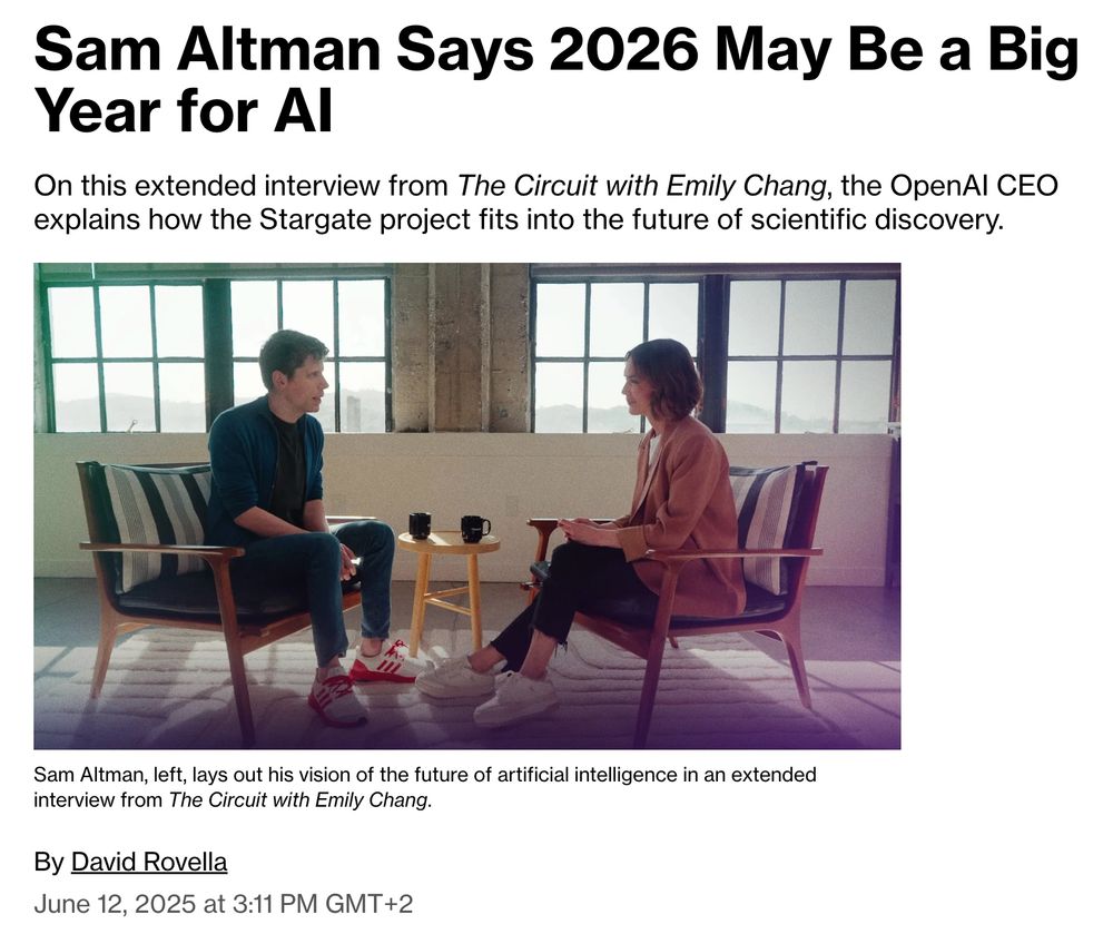 Sam Altman Says 2026 May Be a Big Year for AI
On this extended interview from The Circuit with Emily Chang, the OpenAI CEO explains how the Stargate project fits into the future of scientific discovery.