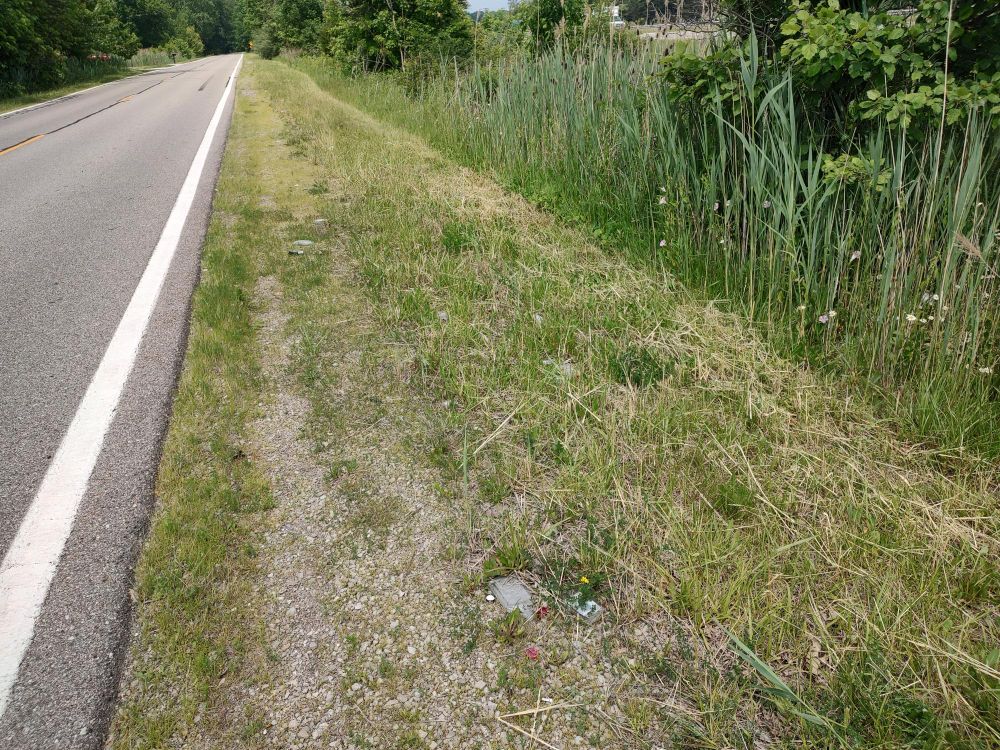 A second location, with some bottles, and other garbage 