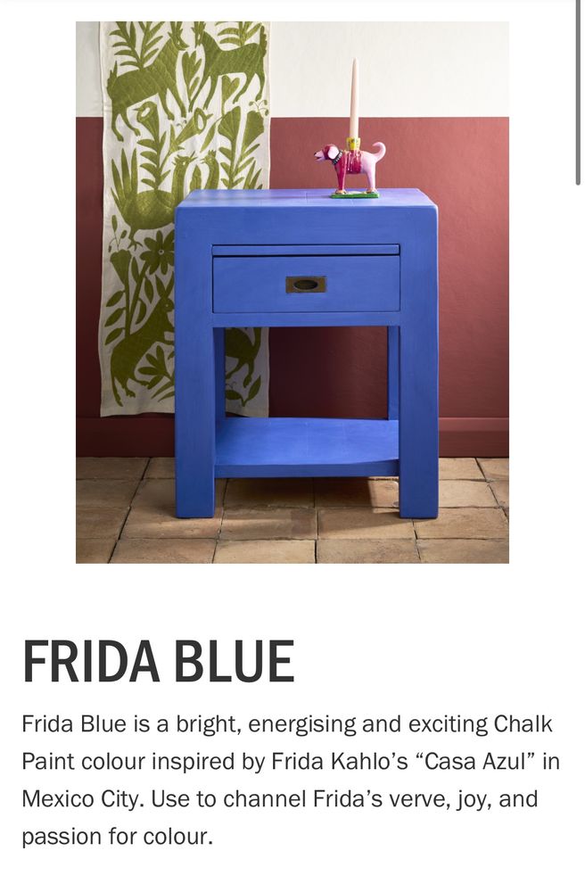 Webpage screenshot for bright blue chalk paint 