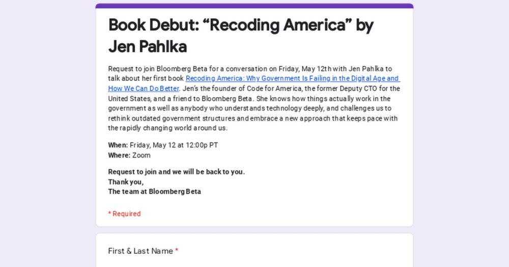 Book Debut: “Recoding America” by Jen Pahlka