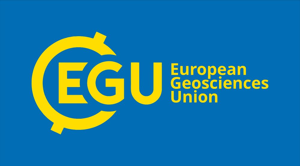 Blue background with yellow EGU logo and text that reads "European Geosciences Union".