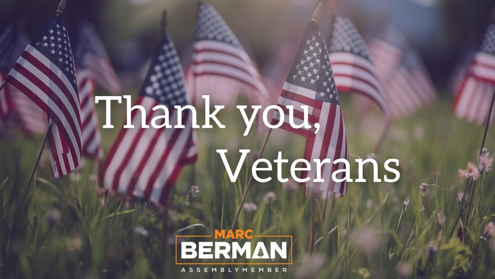 Thank you veterans message with American flags