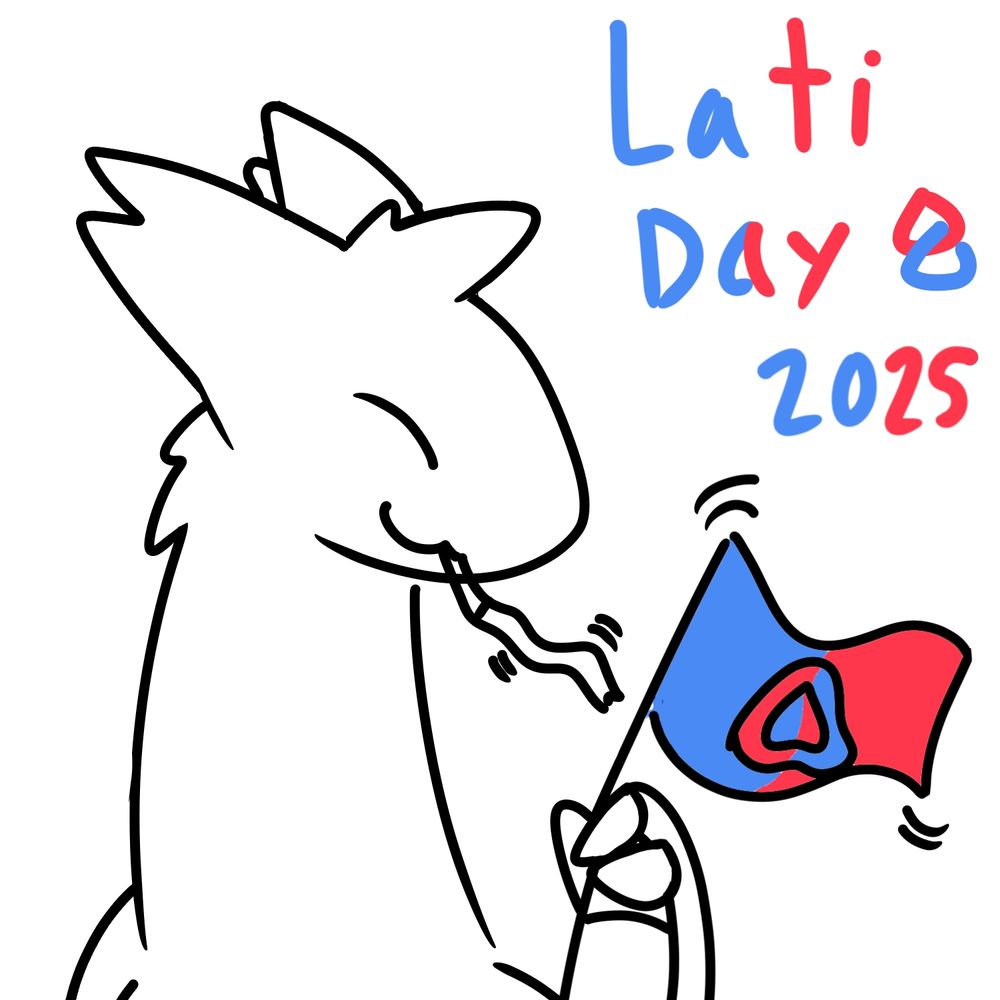 Latias base blowing a streamer and waving a little flag