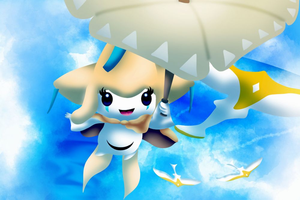 Deviantart drawing link: 
https://www.deviantart.com/theawesomemew/art/Desily-on-her-tail-wind-1221287901

During a very hot day (yeah here the temperature is pretty high) Desily was enjoying the sun in Sanctuary Islands, relaxing on the shadow from her umbrella; all of a sudden, a group of mantas approached Desily and wanted to play with her, so they made a strong wind to take her into the sky. They had a beautiful moment flying together and having a look of the Sanctuary Islands from above.

To be honest I can't wait for summer to end, because I can't stand heat waves.

Hope you like it.