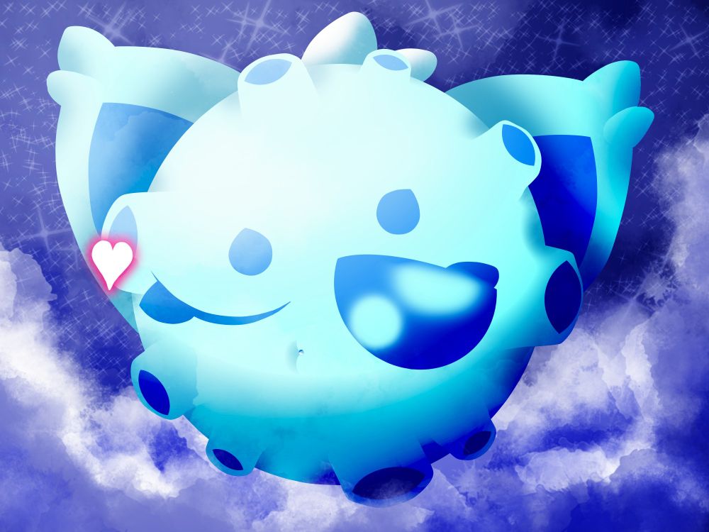 Deviantart drawing link:
https://www.deviantart.com/theawesomemew/art/Sapphire-kisses-you-1173281471

I got nostalgia for a drawing made a long time ago and wanted to draw Sapphire the moon again (character created by Unzor for Geometry dash).