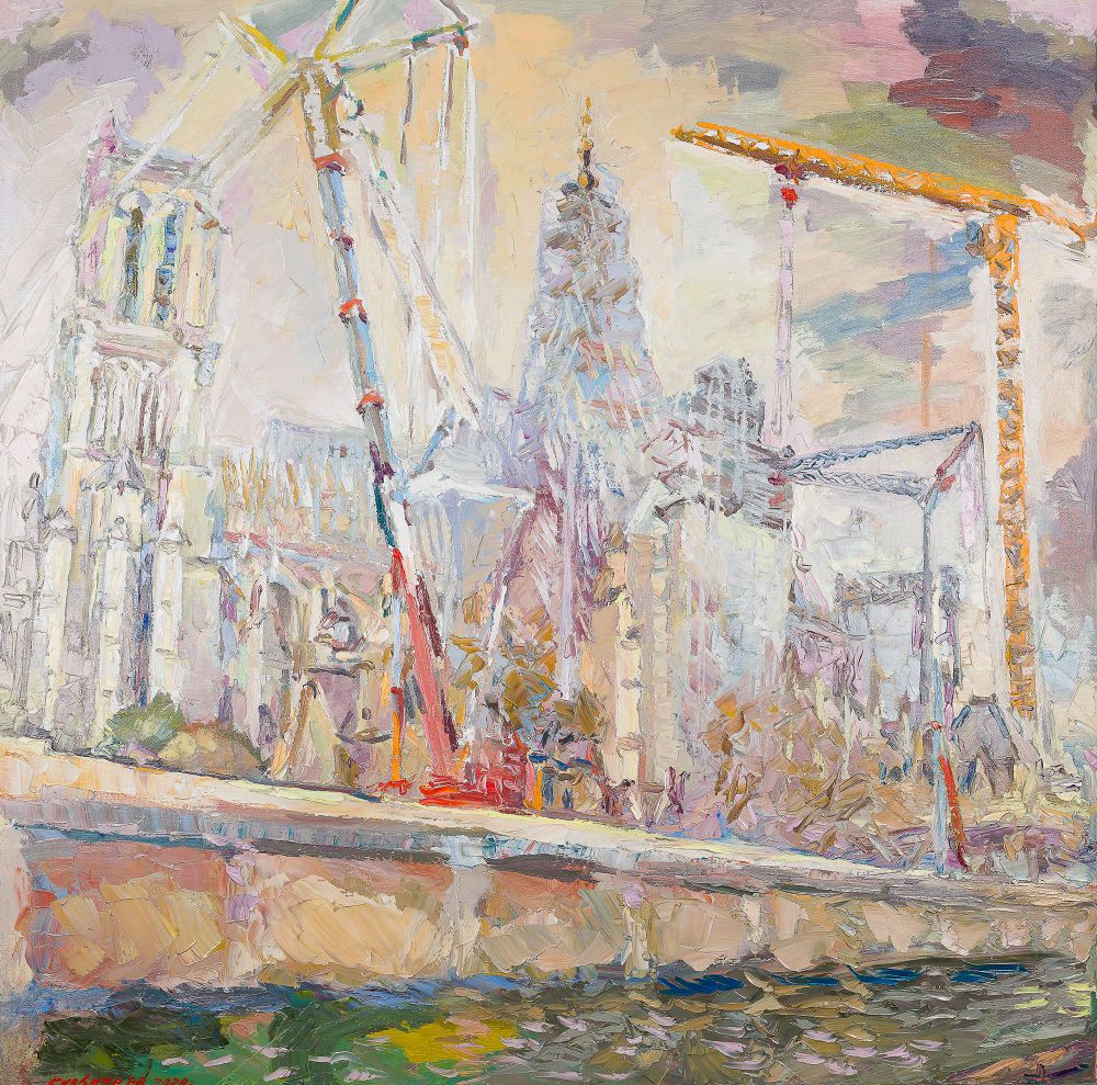 Николай Кузьмин. Возрождение собора Парижской Богоматери в Париже.
Холст, масло. в. 100 х ш. 100 см. 2024 г.