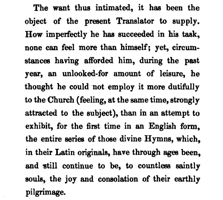Preface, Lyra Catholica: containing all the Breviary and Missal hymns, with others (1848)