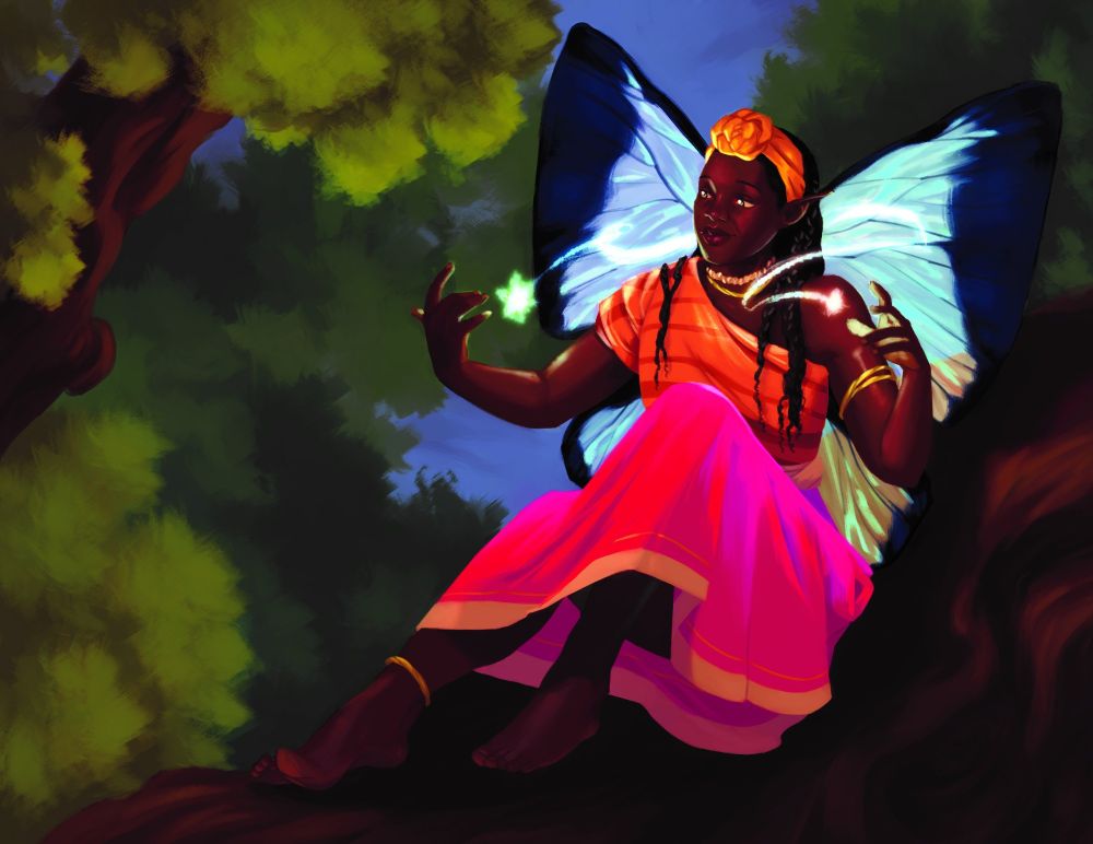 A humanoid woman with fairy wings