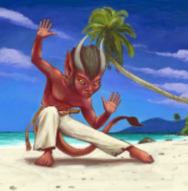 Humanoid with red skin and otherworldly horns