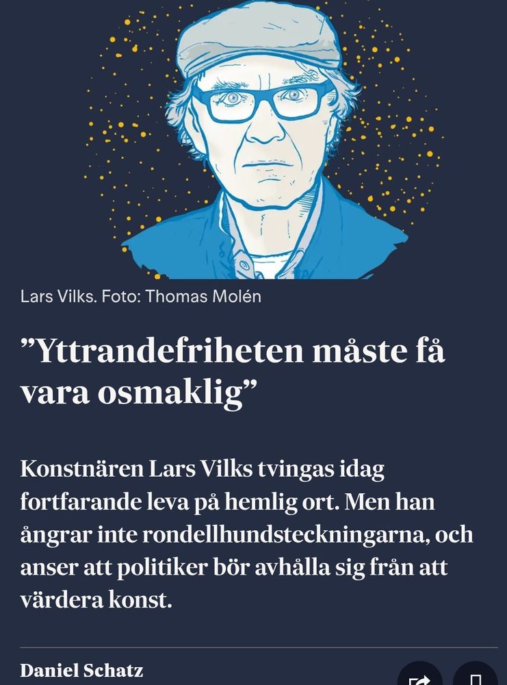Daniel Schatz om lars vilks: Yttrandefriheten måste få vara osmaklig 