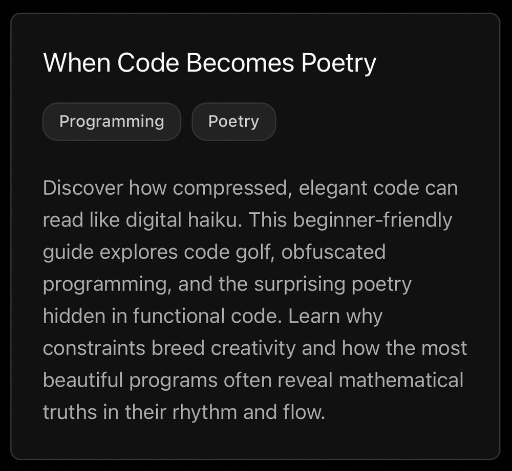 When Code Becomes Poetry