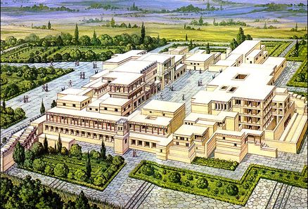 Artist reconstruction of the Minoan Temple Palace showing just how large it was.