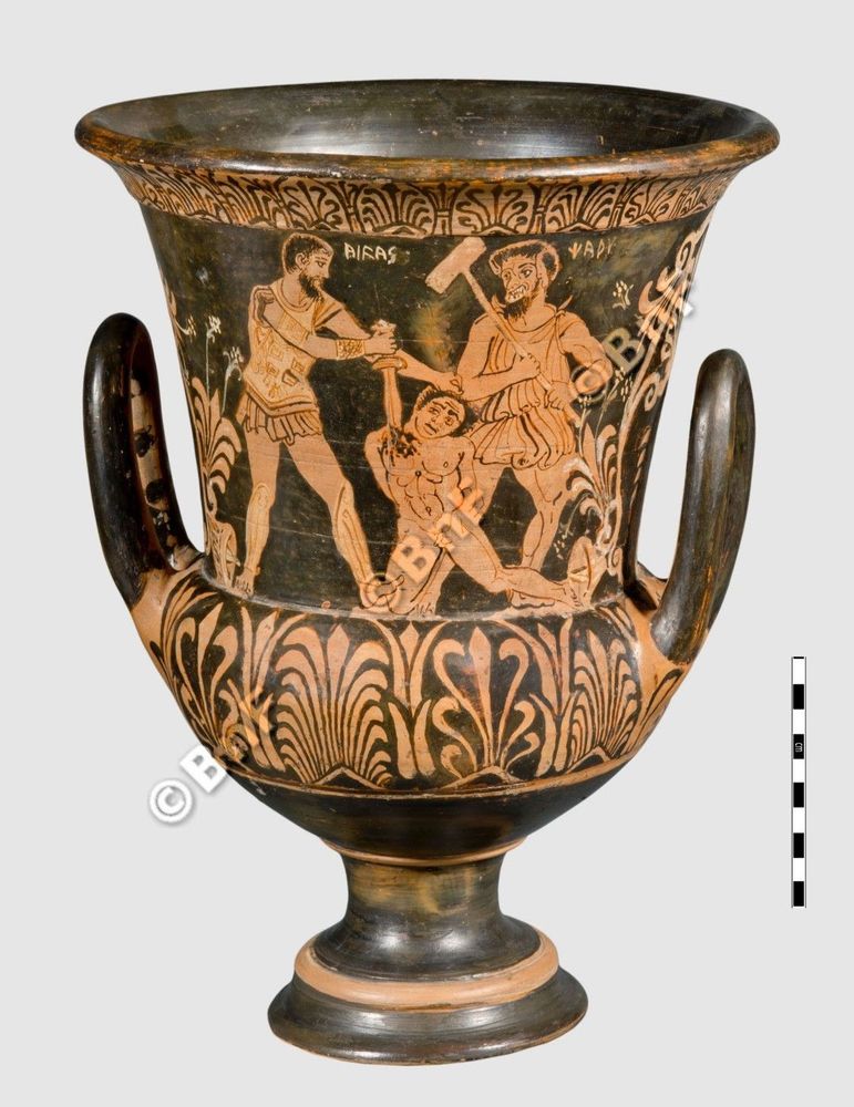 Skadi as indicated by the label on this pot from Etruscan Vulci. French National Library Number: De Ridder.920a. 