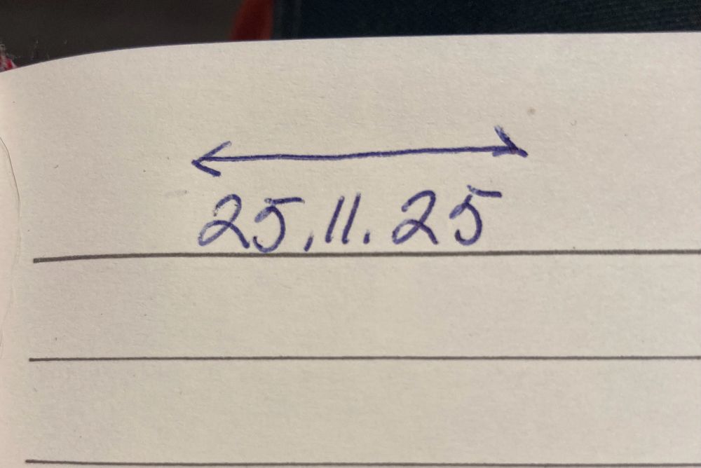 Palindromipäivä muistikirjan sivulla