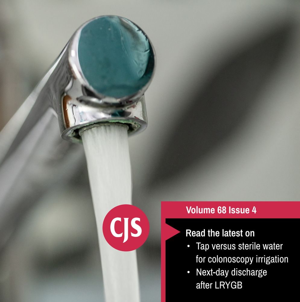 Volume 68, Issue 4. Read the latest on
- Tap versus sterile water for colonoscopy irrigation.
- Next-day discharge after LRYGB.
Image: Close-up of a chrome faucet dispensing potable tap water.