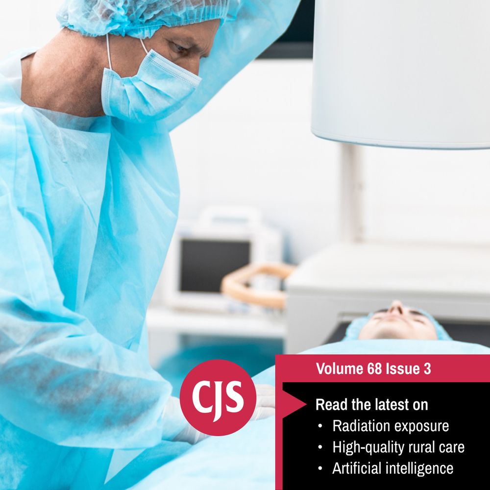 Text: New articles on radiation exposure, high-quality rural care, and AI in Volume 68, Issue 3 of the CJS.
Image: Surgeon positioning the C-arm machine over the patient in the operating room.