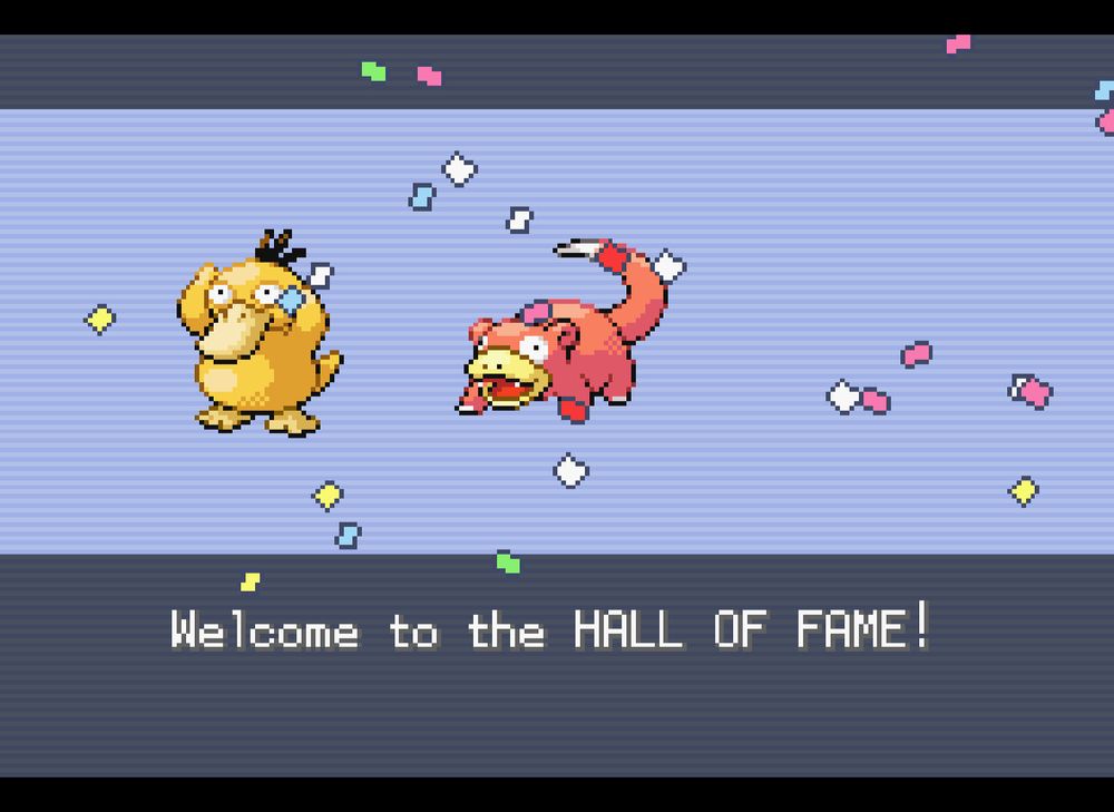 Pokémon Hall of Fame including a Psyduck and a Slowpoke.