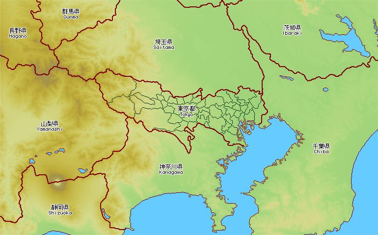2025年 11月 11日 11時 15分 時点での東京都を中心とした雨模様の画像