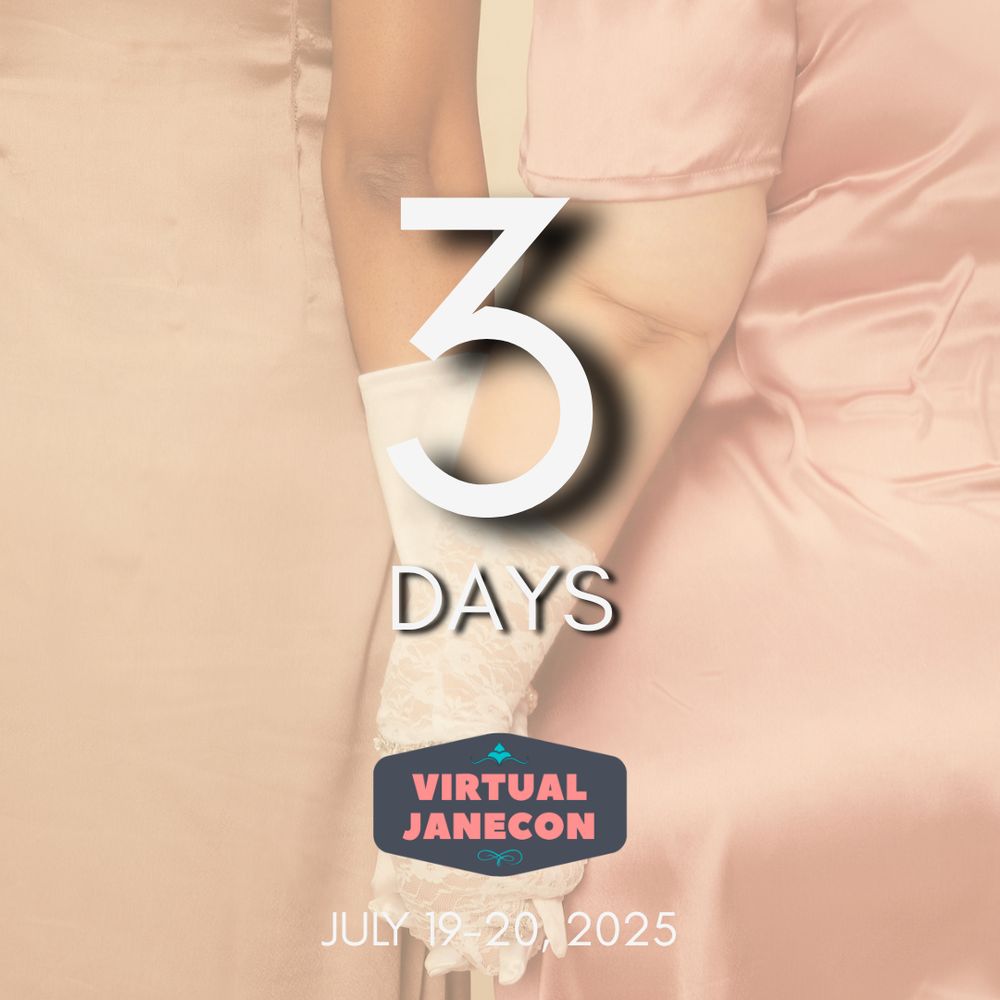Background is of two ladies in Regency dress dancing. Text reads: 3 days, July 19-20,
2025. VJC logo above date