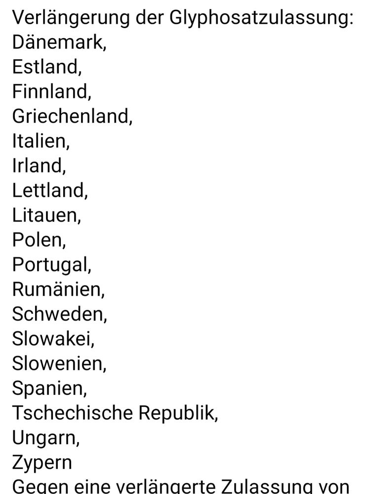Diese Länder stimmten für eine Verlängerung von Glyphosat