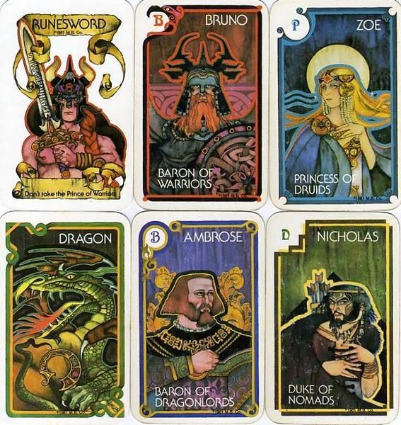 cards from the 1981 game Dragonmaster