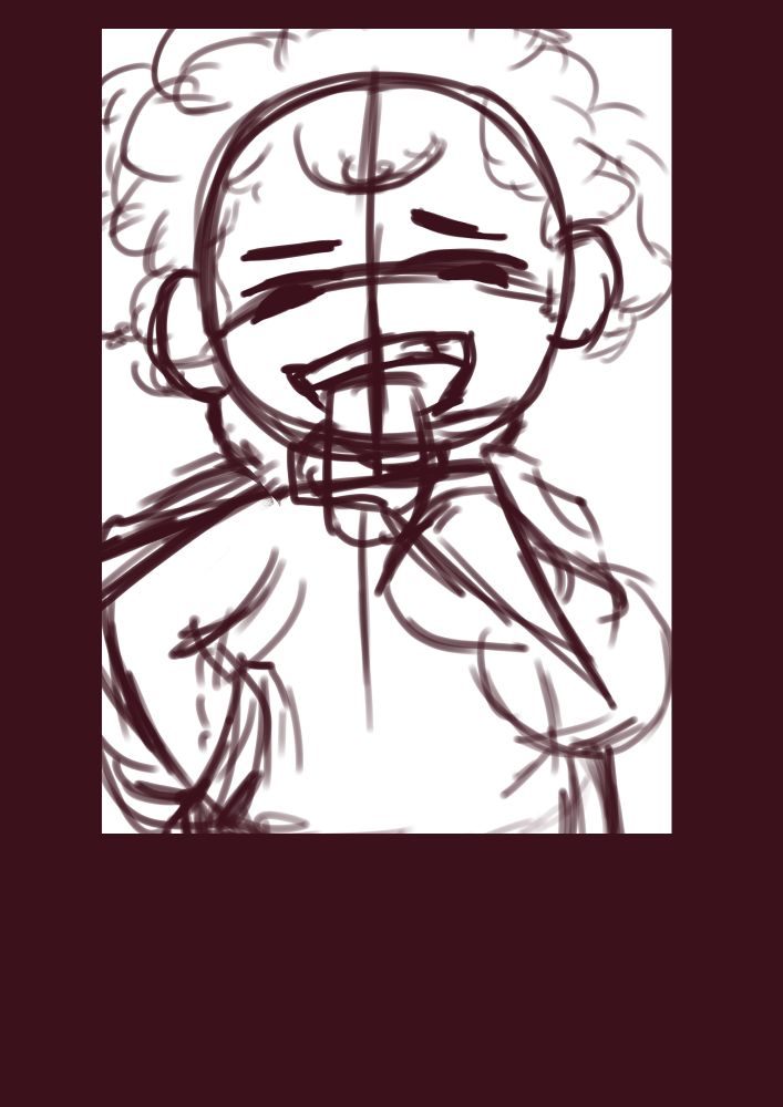 A sketch of PlushPapi, a black Vtuber 