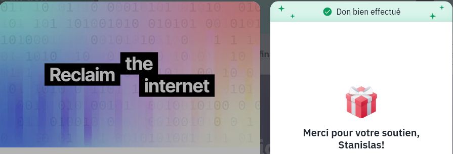 Mozilla support payment success page