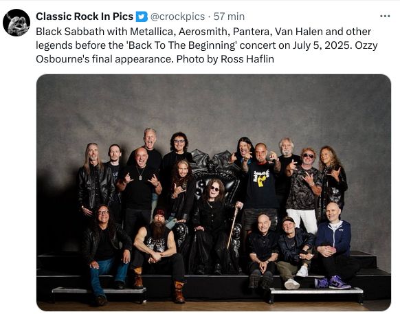 Black Sabbath & friends for "Back to the beginning" after last OZZY Concert !