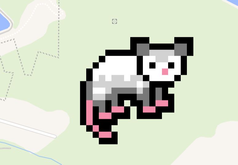 pixel art of a tiny possum on wplace.live