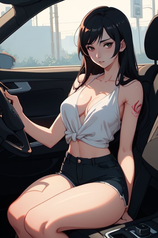 Emmylou at the wheel ready to drive Daddy home