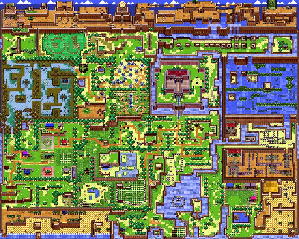Map from Nintendo's "Legend of Zelda: Link's Awakening" for the Game Boy.