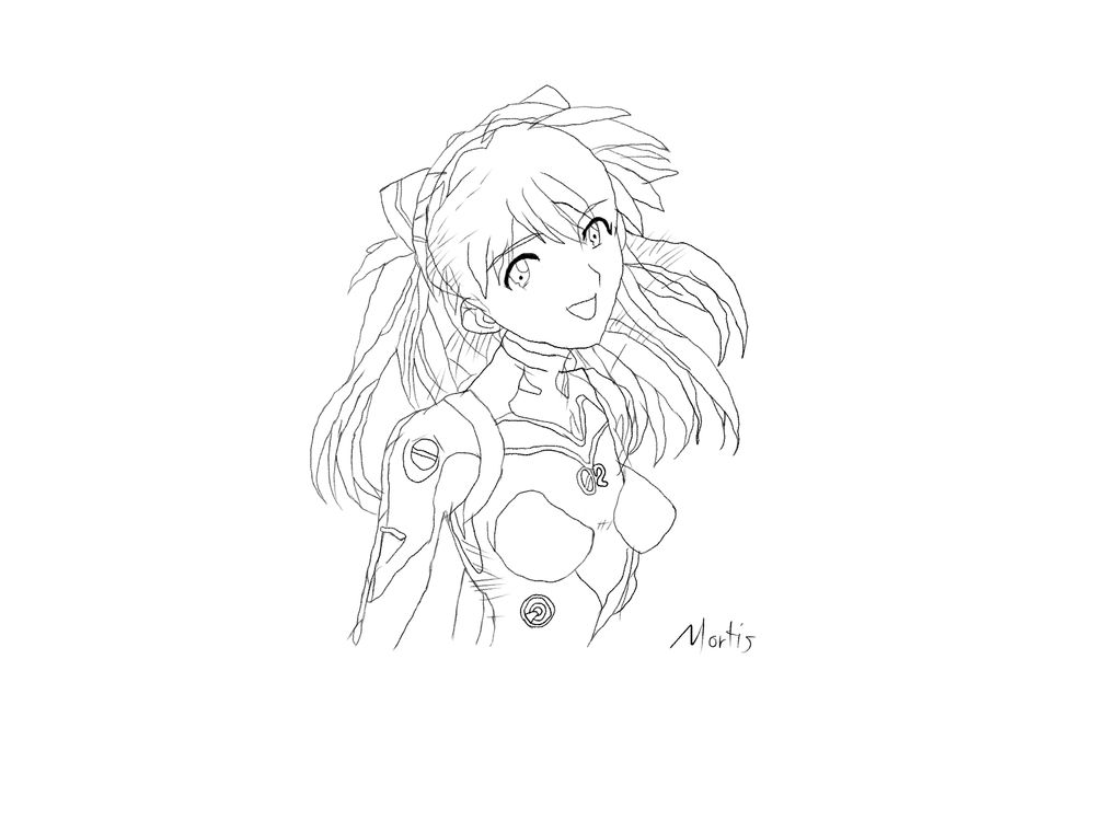 My first drawing of Asuka Langley from Neon Genesis Evangelion