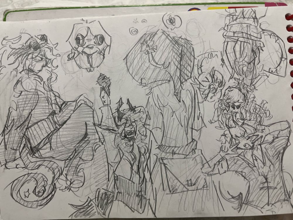 a sketch page of all of my original characters!