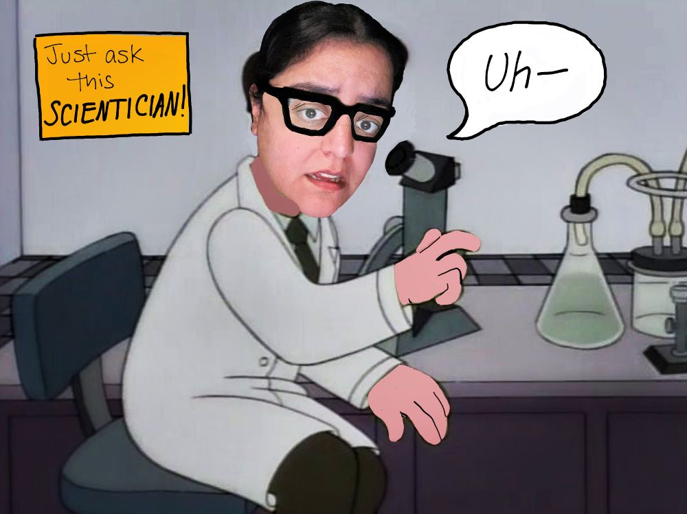 Myself as a scientitian on The Simpsons.