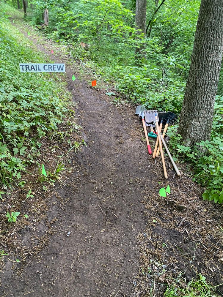 New trail installation at Hitchcock Nature Conservency. 