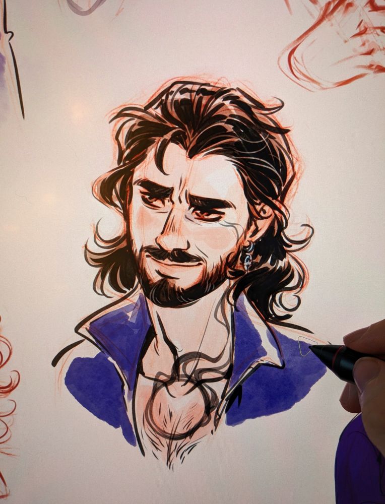 Sketch of Gale from Baldur's Gate 3.