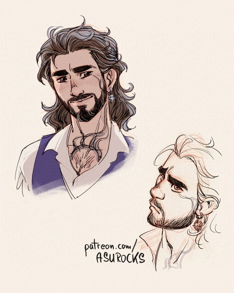 Expression sketch of Gale from BG3.