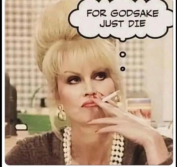 Ab Fab’s Patsy says what we’re all thinking.