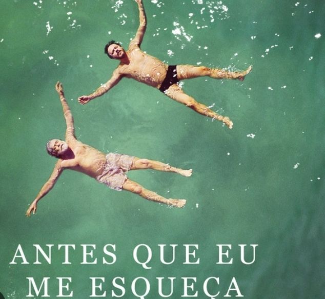 Zé de Abreu e Danton Melo boiando numa praia.