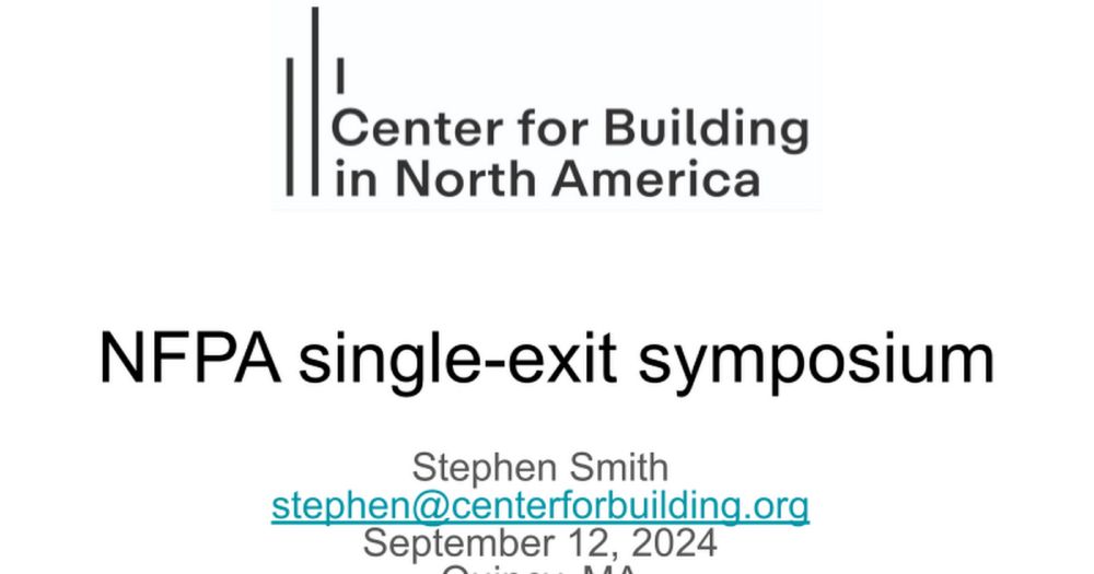 NFPA Single-Exit Symposium presentation