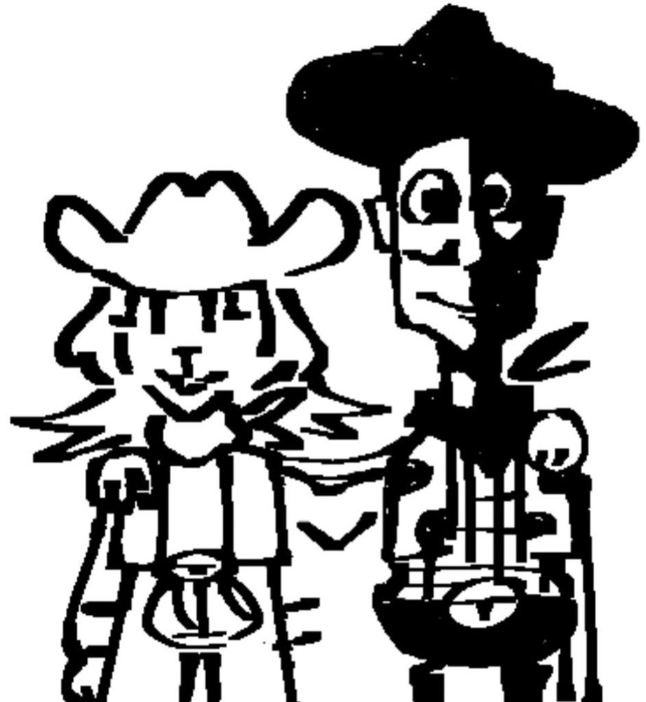 sketch of Noelle and Friend Inside Me