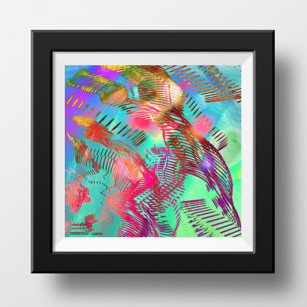 A colourful abstract image of swirls