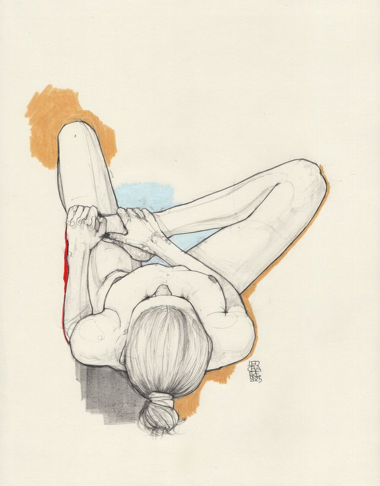 Human figure suspended in thought. 