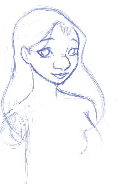 Rough sketch of Nani from the Disney Movie Lilo and Stitch 2002.