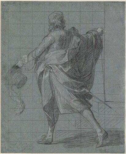 This is a study for the central figure in John Singleton Copley's oil painting "Monmouth Before James II," in the Harvard Art Museums's collection. See 1957.225.

Harvard Art Museums/Fogg Museum, Louise E. Bettens Fund