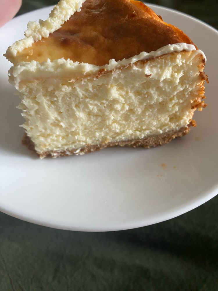 Slice of New York style cheesecake