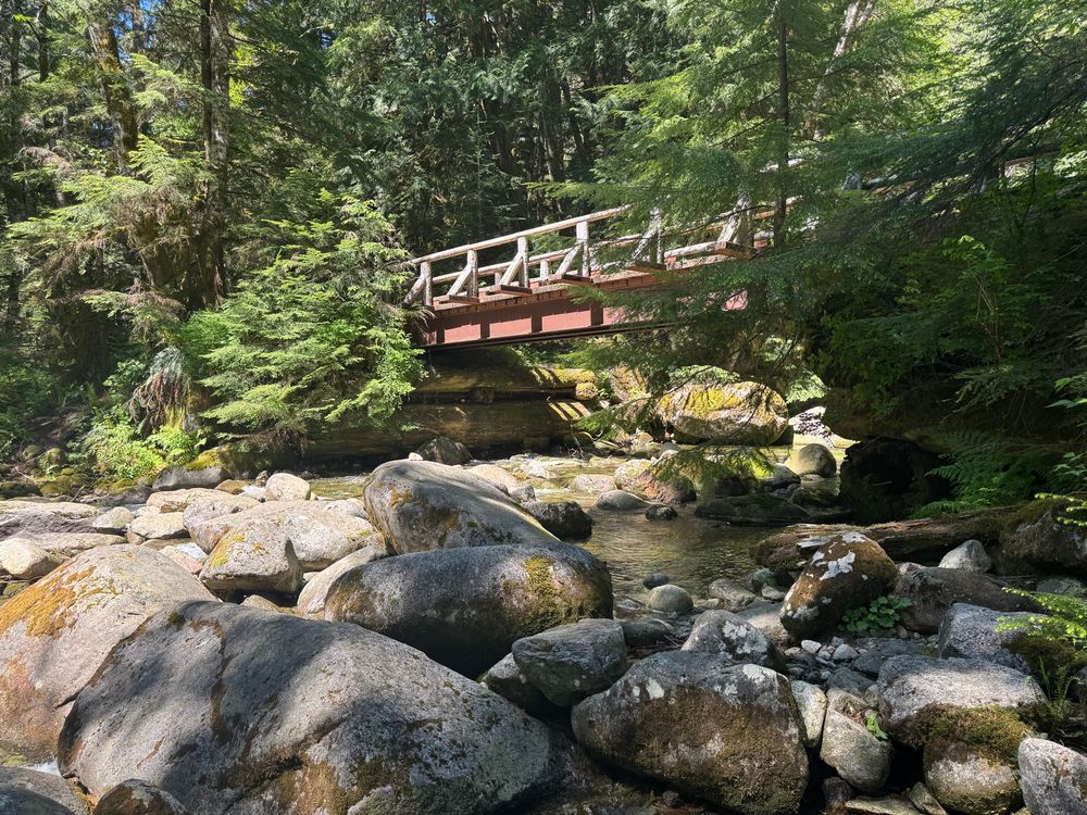 This is the Martin Creek Bridge about 3 miles from the trailhead. It’s not as impressive as the otter creek bridge which is made of cement and improbably in the middle of the forest.