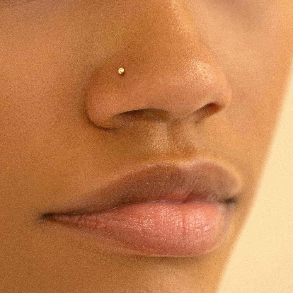 an image of a woman with stud jewelry in her nose